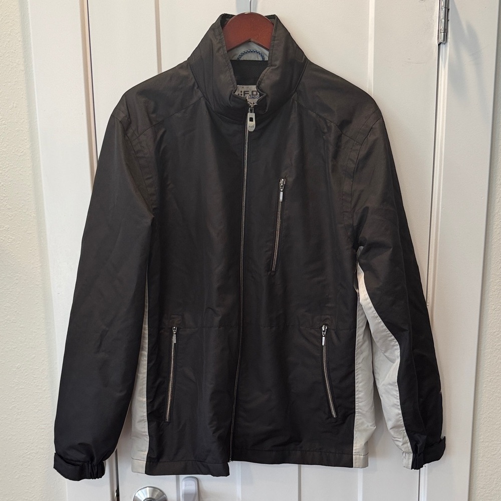 London Fog Black and White Windbreaker